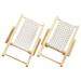 2Pcs Doll House Beach Chair Model Miniature Foldable Beach Chair Miniature Lounge Chair