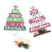 2pcs Wooden Christmas Trees Tabletop Decoration Mini Xmas Tree Wooden Block Signs Tabletop Decor