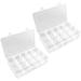 2pcs Boxes 15 Grid Storage Box Fishing Tackle Bead Organizers and Storage Compartment Storage Container Plastic Dividers Container Clear Container Jewelry Large Stationery Abs