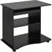 Computer Desk Cart Mobile Small Office Workstation with Slide-Out Keyboard Tray Adjustable Shelf & CPU Stand Black