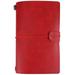 Classic PU Leather Travel Notebook Personalized Journal Diary Refillable Notepad (Red)