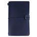 Classic PU Leather Travel Notebook Personalized Journal Diary Refillable Notepad (Dark Blue)