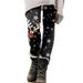 Soft Leggings for Women Cute Cartoon Santa Print Trendy Casual Breathable Trousers Inside Boots Classic High Waist Pants Tummy Control Fashion Compression Natural Feeling Shapewear