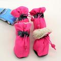 Waterproof Pet antiskid Shoes Warm Puppy Boots Winter Dog Cat Snow Boots 4Pcs