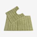 Luxury Linear Ribbed Design Bath Mat and Pedestal Set - Sage Green by Allure Bath Fashions