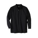 Men's Big & Tall Long Sleeve 1/4 Zip Mock Neck Swim Top by KingSize in Black (Size 5XL)