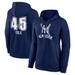 Women's Fanatics Branded Gerrit Cole Navy New York Yankees Fastball Player Name & Number Pullover Hoodie