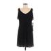 MSK Casual Dress - Shift V-Neck Short sleeves: Black Print Dresses - New - Women's Size Medium