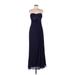 ABS Collection Cocktail Dress - A-Line Open Neckline Sleeveless: Blue Solid Dresses - Women's Size 6