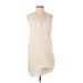 Rag & Bone Casual Dress - Shift Scoop Neck Sleeveless: Ivory Print Dresses - Women's Size Small