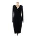 Bailey 44 Casual Dress - Sheath Plunge Long sleeves: Black Solid Dresses - Women's Size Medium