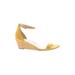 Bandolino Wedges: Yellow Solid Shoes - Women's Size 10 - Open Toe
