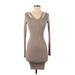 Derek Heart Casual Dress - Sweater Dress: Gray Dresses - Women's Size Small