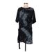 Favlux fashion Casual Dress - Party High Neck Short sleeves: Black Solid Dresses - Women's Size Medium