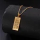 EUEAVAN-Collier religieux en acier inoxydable pour hommes pendentif carré islam colliers de la