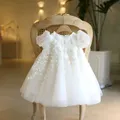 Robe à fleurs en dentelle pour bébés filles robes élégantes pour bébés patchwork robe blanche
