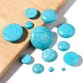 Cabochon Rond en Pierre Naturelle Turquoises Bleues et Blanches pour Bijoux Accessoires de Bague à