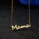 HIYEE-Collier pendentif lettre maman pour femme plaque signalétique vertébrale clavicule tour de