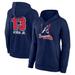 Women's Fanatics Branded Ronald Acuña Jr. Navy Atlanta Braves Fastball Player Name & Number Pullover Hoodie