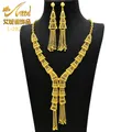 ANIID-Ensemble collier et boucles d'oreilles éthiopiens en or 24 carats pour femmes grand collier