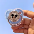 Blue Bling Pacifiers with Rhinestones Chain Clips for New Born Babies Disney Mickey Mouse Image CLIP