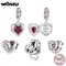 WOSTU 925 en argent Sterling cadeau de saint valentin ouvrable coeur rouge breloques amour pendentif maman perle idéal pour Bracelet collier bijoux à bricoler soi-même cadeau