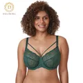 DELIMIRA-Soutien-gorge minimiseur grande taille pour femme soutien-gorge en dentelle à armatures