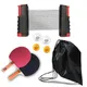 Ensemble de Raquettes de Tennis de Table Télescopiques Portables Kit de Ping Pong avec Filet