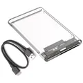 Boîtier Transparent pour disque dur externe de 2.5 pouces usb 2.0 usb 3.0 Type C sata 2.5