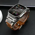 Bracelet en cuir véritable pour Apple Watch Bracelet pour homme Bracelet de luxe pour iWatch SE 6