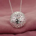 Collier pendentif en argent regardé 925 pour femme grosse boule d'azole breloques de la