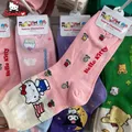 Chaussettes en coton Anime Hello Kitty Kuromi pour filles chaussettes de dessin animé Kawaii