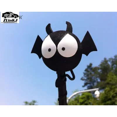 IkLovely-Antenne décorative chauve-souris noire grands yeux pour voiture