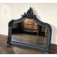 Antique Style Matte Black Gothic Overmantle Arched Fireplace Mirror Swept Scroll Arch Arched Shabby Chic Ornate French Wall Leaner Mirror