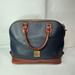 Dooney & Bourke Bags | Dooney & Bourke Vintage Pebbled Leather Satchel Handbag Dark Blue Zip Gold | Color: Blue/Brown | Size: Os