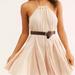 Free People Dresses | Free People Catching Rays Halter Cream Cotton Summer Festival Mini Dress Sz Xs | Color: Cream | Size: Xs