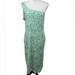 Nine West Dresses | Nine West Women’s Striped One Shoulder Body Con Dress Size Medium New | Color: Green/White | Size: M