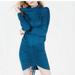 Free People Dresses | Free People Sundown Cowl Neck Ruched Mini Dress | Color: Blue | Size: M