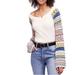 Free People Tops | Free People Fairground Thermal Top Ivory Multi Color Sleeve Size Ivory | Color: Cream | Size: M