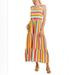 J. Crew Dresses | J. Crew Women’s Maxi Dress In Rainbow Stripe Tiered Sleeveless- Size Large | Color: Pink/Yellow | Size: L