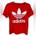Adidas Shirts & Tops | Adidas Youth Red Logo Tee Shirt Size 13/14 | Color: Red | Size: 13-14