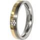 Boccia Unisex-Ring Titan teilvergoldet Diamant (0.035 ct) transparent Brillantschliff Gr. 59 (18.8) - 0129-0659