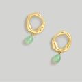 Madewell Jewelry | Madewell Freshwater Pearl Front- Facing Hoop Earring | Color: Gold/Green | Size: Os