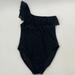 J. Crew Swim | J .Crew Factory Laser-Cut Ruffle One-Shoulder One-Piece Swimsuit Size Xl | Color: Black | Size: Xl