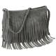 Buffalo 105153 BAG 601045 SUEDE GREY 01, Damen Schultertaschen, 37x9x23 Grau (GREY 01)