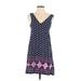 Blue Rain Casual Dress - A-Line V-Neck Sleeveless: Blue Dresses - Women's Size X-Small