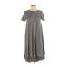 Lularoe Casual Dress - Midi High Neck Short sleeves: Gray Dresses - Women's Size Small