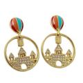 Kate Spade Jewelry | Kate Spade Golden Hot Air Balloon Crystal Castle Drop Earrings | Color: Gold | Size: Os