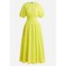 J. Crew Dresses | J. Crew Nwt "Provence" Smocked Waist Eyelet Midi Dress Yellow Sz M | Color: Yellow | Size: M
