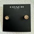 Coach Jewelry | Coach Open Circle Halo Stud Earrings | Color: Gold/White | Size: Os